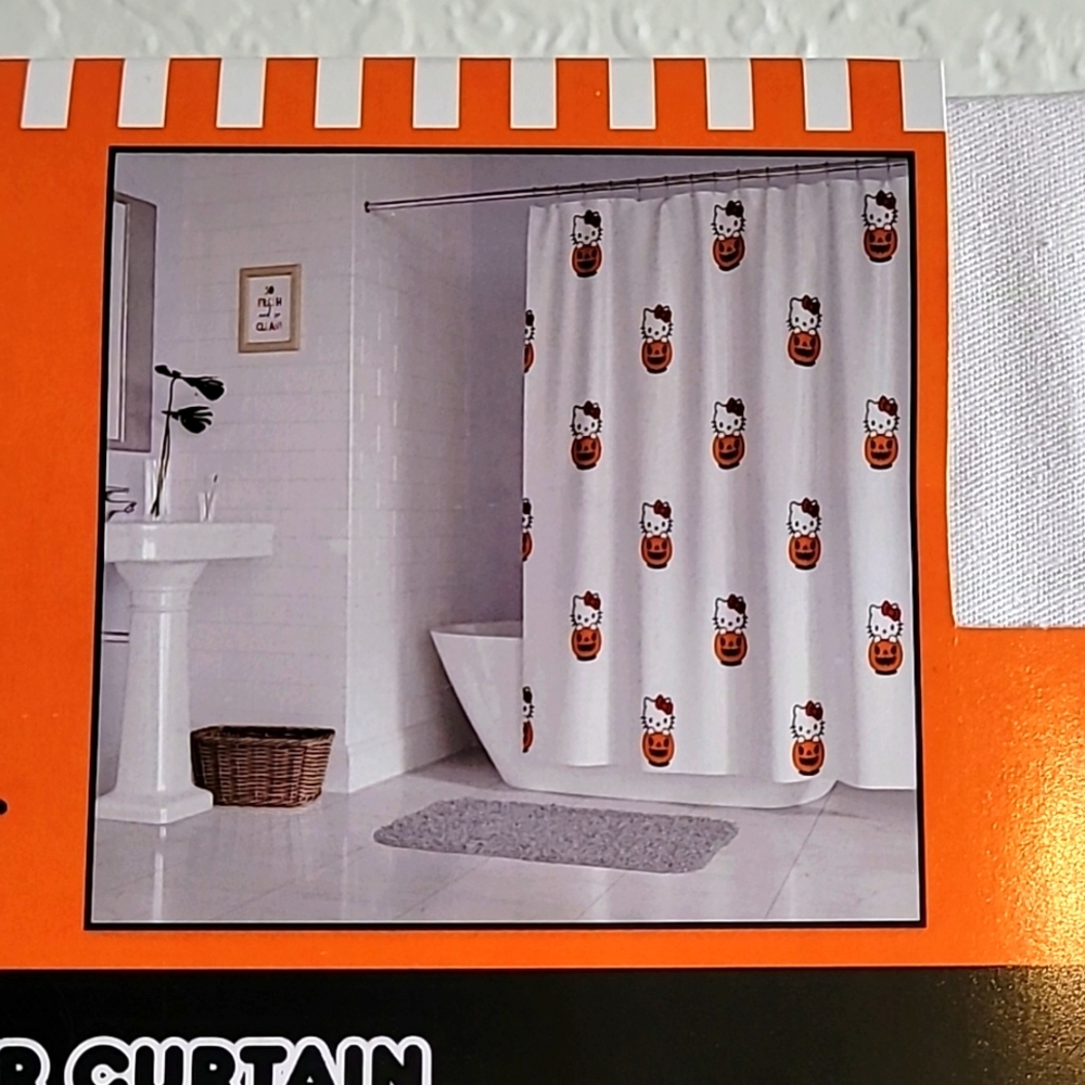 🎃NWT🎃 Hello Kitty Halloween Shower Curtain - Picture 2 of 4
